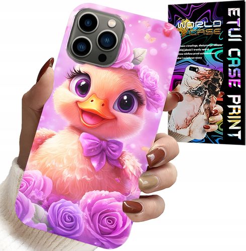 ETUI DO IPHONE 11 PRO MAX - SŁODKA KACZUCHA, KACZKA NA RÓŻOWYM TLE na Arena.pl