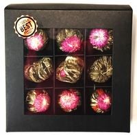 Zestaw herbat kwitnących 9szt BOMBONIERKA CZARNA zestaw prezentowy