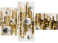 100CM 80 OBRAZ 3 ELEM MIASTO ZE SNU SEPII ŚCIENNY