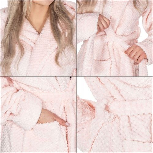 SZLAFROK DAMSKI CIEPŁY Z KAPTUREM R.S/M WIĄZANY W TALII GRUBY DŁUGI MIĘKKI na Arena.pl