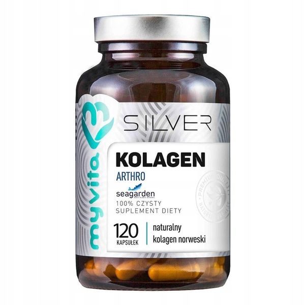 KOLAGEN MyVita Silver Pure 100% Arthro Kwas hialuronowy GLUKOZAMINA 120kaps zdjęcie 7
