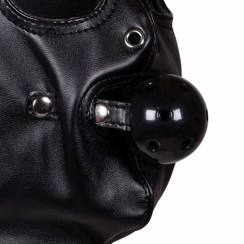 blindfolded mask with breathable ball gag   black na Arena.pl