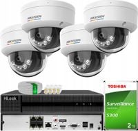Monitoring Na 4 KAMERY IP 4MPX Smart Hybrid Light Hikvision DORI APKA + 2TB