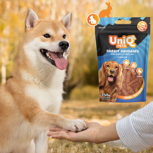 Przysmaki dla psa smaczki kiełbaski z królika WOOFERS 250g UNIQ PETS na Arena.pl