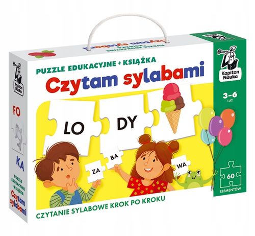 CZYTAM SYLABAMI. KSIĄŻKA + PUZZLE EDUKACYJNE. SYLABY NAUKA CZYTANIA PREZENT na Arena.pl