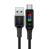 kabel przewód usb-a - usb-c 60w z wyświetlaczem 1.2m czarny