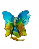 Spinka klamra plastikowa motyl dwukolorowy niebiesko-żółty 7 cm