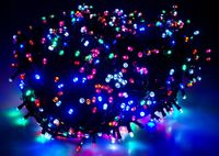 LAMPKI CHOINKOWE 200led FLASH ISKRA GRUBE KOLOROWE STAŁE 15M CHOINKA