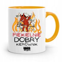 Kubek Żółty Dla Kierownika Piekielnie Dobry Z Nadrukiem Ze Zdjęciem