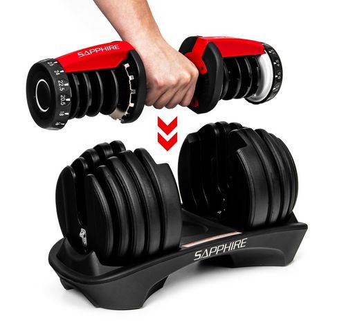HANTEL REGULOWANY SAPPHIRE obciążenie 2,5KG - 24KG HANTLA 1x hantle SYSTEM na Arena.pl