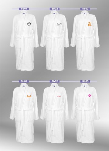 SZLAFROK BIAŁY Z HAFTEM rozmiar L unisex DUŻO WZORÓW personalizacja na Arena.pl