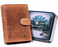 PETERSON modny portfel męski skórzany nubuk RFID na prezent