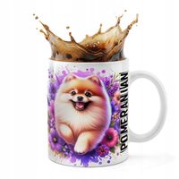 KUBEK CERAMICZNY 330ML DRUK - PIES PSY PIESEK RASA POMERANIAN SZPIC