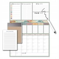 Magnetyczny Planer tygodniowy miesięczny na lodówkę + Pisak i Lista