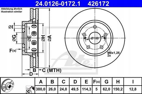 TARCZA HAM PRZOD 300X26 V ATE na Arena.pl