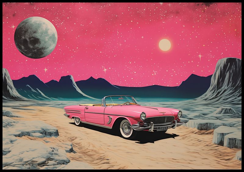 Plakat 100x70cm Kabriolet W Kosmosie zdjęcie 2