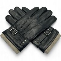 RĘKAWICZKI SKÓRZANE MĘSKIE OCIEPLANE ZIMOWE CZARNE 2009 PRIUS LUX rL