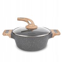 GARNEK Indukcja POKRYWKĄ GAZ marmurowy STONE Konighoffer Fegato 2,2L 20cm