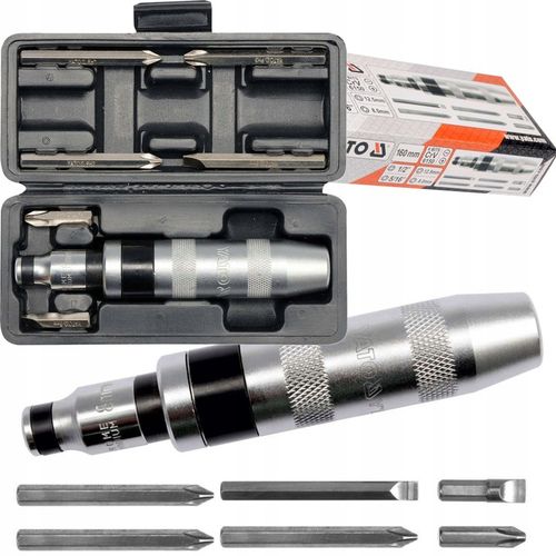 YATO METALOWY WKRĘTAK UDAROWY WYMIENNE KOŃCÓWKI + 6 BITÓW YT-2802 ETUI na Arena.pl