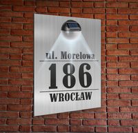 TABLICZKA ADRESOWA oświetlona led pionowa nierdzewna numer domu