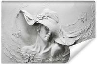 Fototapeta Do Salonu Płaskorzeźba PORTRET Kobieta Beton 3D 315cm x 210cm