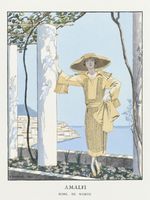 Plakat 75x100cm Amalfi, Barbier Vintage do Salonu