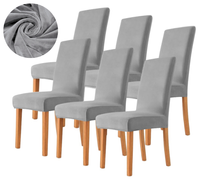 ZESTAW 6 SZT POKROWCE POKROWIEC NA KRZESŁO WELUR