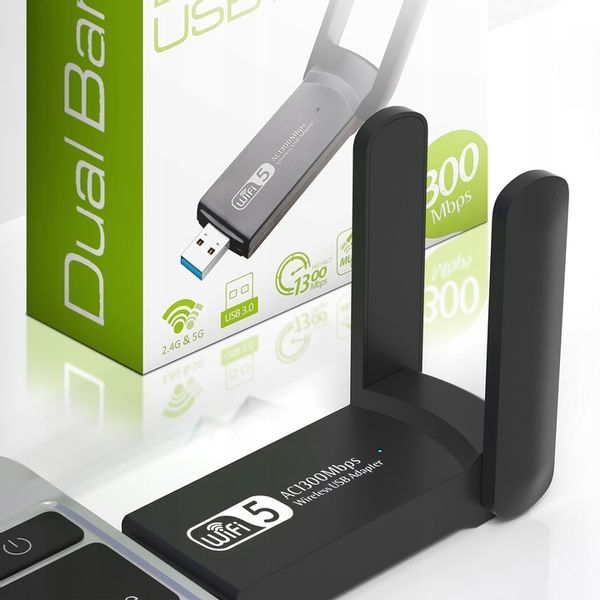 KARTA SIECIOWA WI-FI ADAPTER USB 3.0 1300Mbps DUAL zdjęcie 12