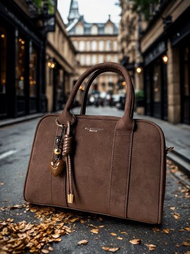 Flora&Co czekoladowa torebka zamszowa listonoszka eco skóra zamsz brąz na Arena.pl