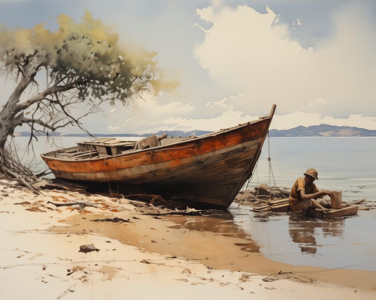 Plakat 50x40cm Spokój Przybrzeża zdjęcie 1