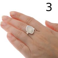 Pierścionek regulowany - Kamień Księżycowy i srebro (różne kamienie do wyboru) 3
