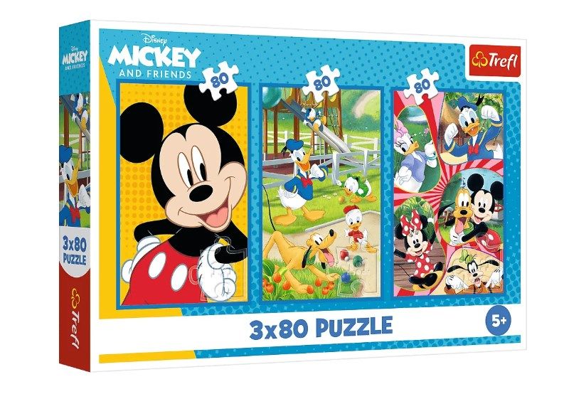 PUZZLE 3X80 EKIPA MYSZKI MIKI 34887 zdjęcie 1