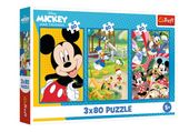 PUZZLE 3X80 EKIPA MYSZKI MIKI 34887