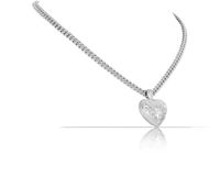 naszyjnik z ozdobnym, malowanym na biało sercem (c23/zim/115/1ag)