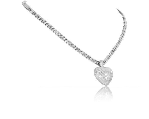 naszyjnik z ozdobnym, malowanym na biało sercem (c23/zim/115/1ag) na Arena.pl
