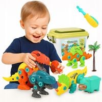 KREATYWNE KLOCKI KONSTRUKCYJNE DINOZAURY DO SKRECANIA ZESTAW WIERTARKA