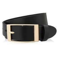 pasek damski skórzany czarny 100 cm ze złotą klamrą paolo peruzzi