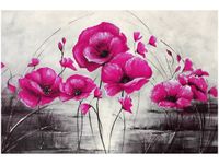 100 70CM OBRAZ PŁÓTNO RÓŻOWE MAKI PŁÓTNO RAMA