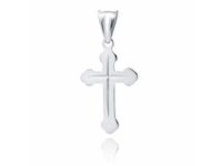 Delikatny rodowany srebrny krzyżyk krzyż diamentowany wzór srebro 925 GKD102