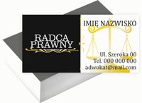 Wizytówki firmowe 100szt RÓŻNE WZORY do wyboru RADCA PRAWNY
