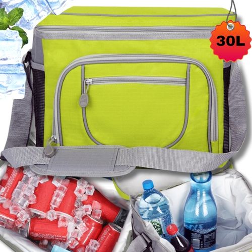 ZIELONA TORBA TERMICZNA IZOTERMICZNA 30L Z PASKIEM I KIESZONKAMI NA ŻYWNOŚĆ na Arena.pl