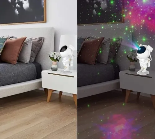 Lampka Nocna LED Projektor Rzutnik GWIAZD Nieba ASTRONAUTA Dla Dzieci PILOT na Arena.pl