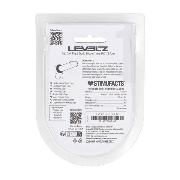 Ergo Liquid Silicone Cockring - Black zdjęcie 3