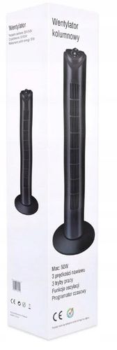 Wentylator kolumnowy podłogowy stojący wiatrak cichy oscylacja timer na Arena.pl