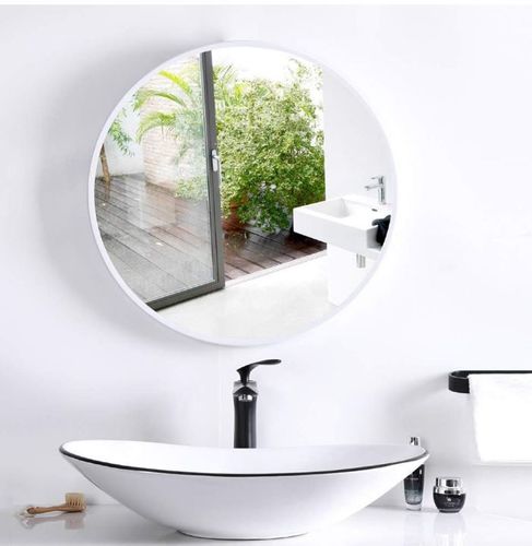 Lustro LOFT  FI80cm białe ścienne okrągłe łazienkowe do salonu sypialni loftowe Industrialne minimalistyczne na Arena.pl