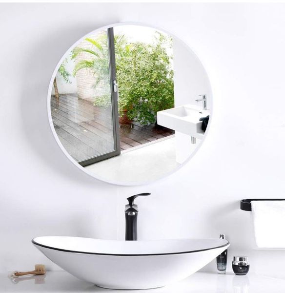 Lustro LOFT FI80cm białe ścienne okrągłe łazienkowe do salonu sypialni loftowe Industrialne minimalistyczne zdjęcie 3