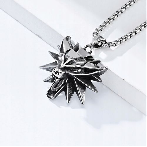 NASZYJNIK MEDALION WIEDŹMIN WILK WITCHER DZIKI GON 3 STAL CHIRURGICZNA 316L na Arena.pl