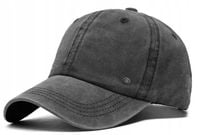 CZAPKA z Daszkiem Vintage Bejsbolówka Bawełniana CZARNA Pako Jeans