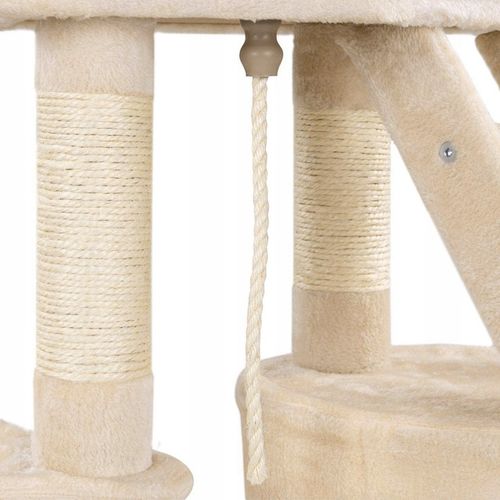 DRAPAK DLA KOTA WIEŻA LEGOWISKO DOMEK Z ZABAWKAMI BEŻOWY DUŻY XXL 120 cm na Arena.pl