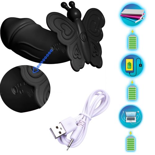 Masażer Silikonowy Motylek Pod Majtki Na Smartfon Aplikację Czarny na Arena.pl